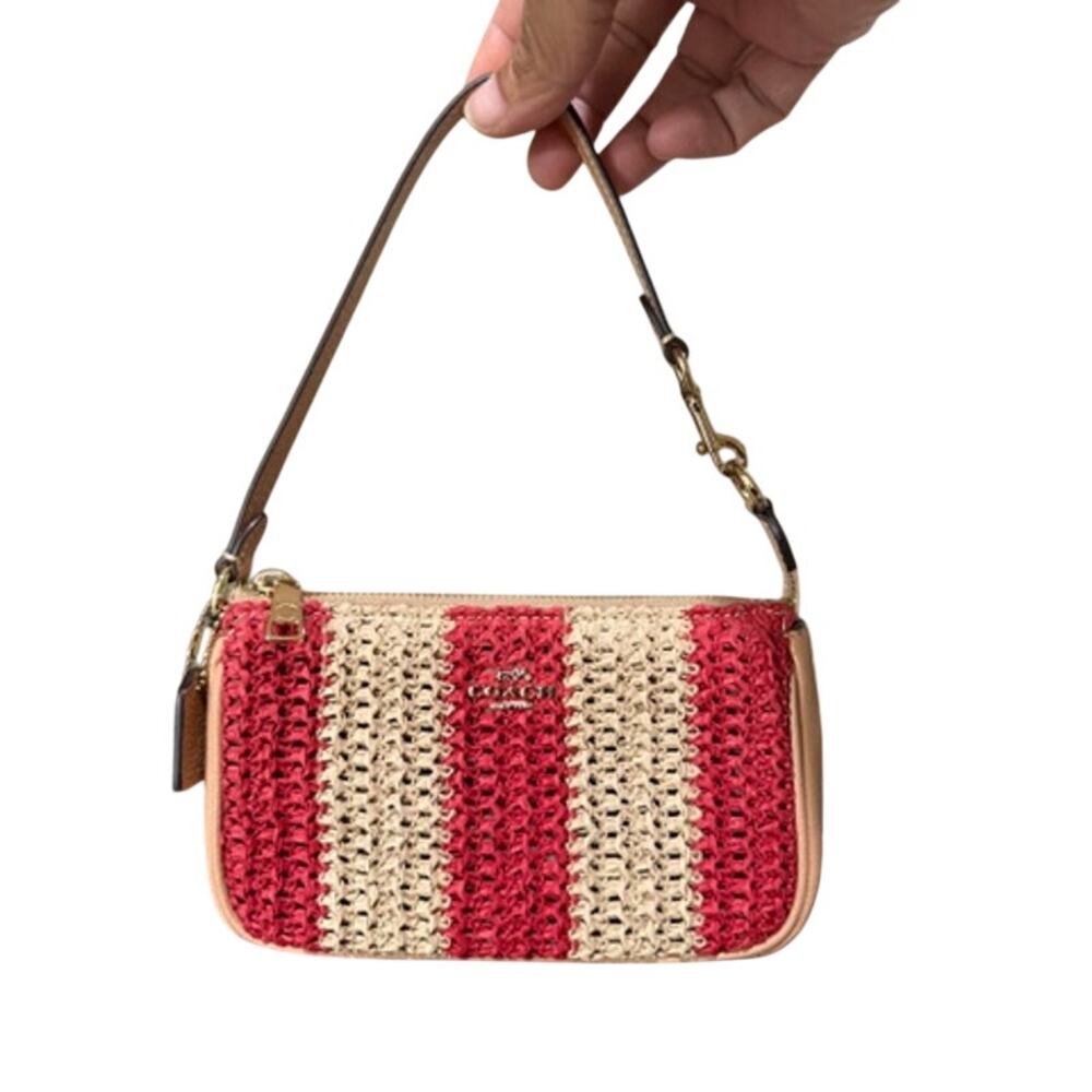 Coach Nolita 19 With Stripes*Raffia shoulder bag*New with tags - Picture 2 of 5